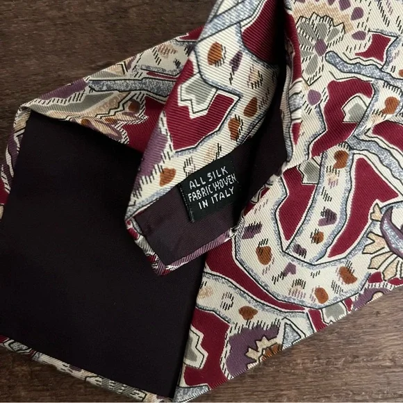 Dior Paisley Tie - Burgundy and Gold - Picture 6 of 6